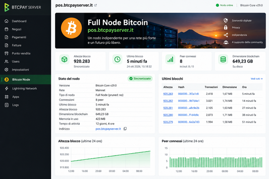 Full Node Bitcoin: l’infrastruttura della sovranità digitale di BTCPay Server Italia